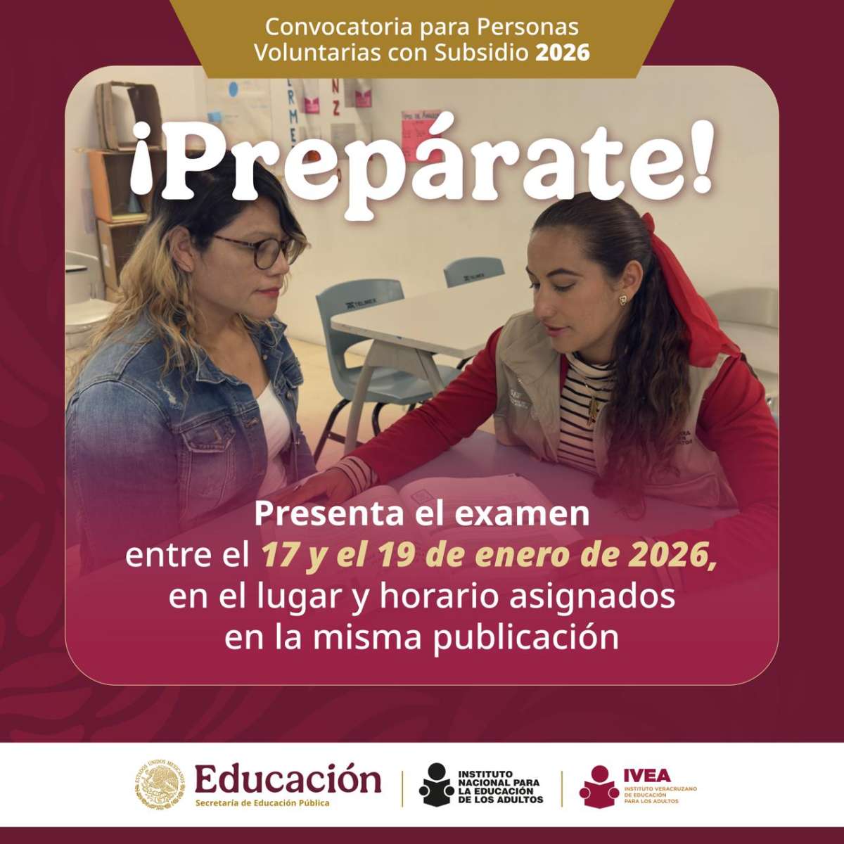 Invita IVEA a sumarse como asesor educativo y apoyar a personas en rezago   
