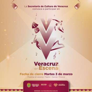 Convoca SECVER a artistas veracruzanos para participar en Veracruz en Escena 2026   