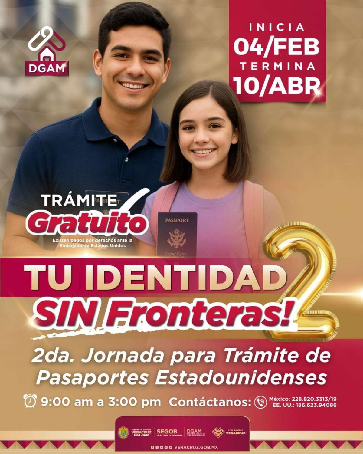 Gobierno de Veracruz realizará la 2ª Jornada de Trámite de Pasaporte Estadounidense   