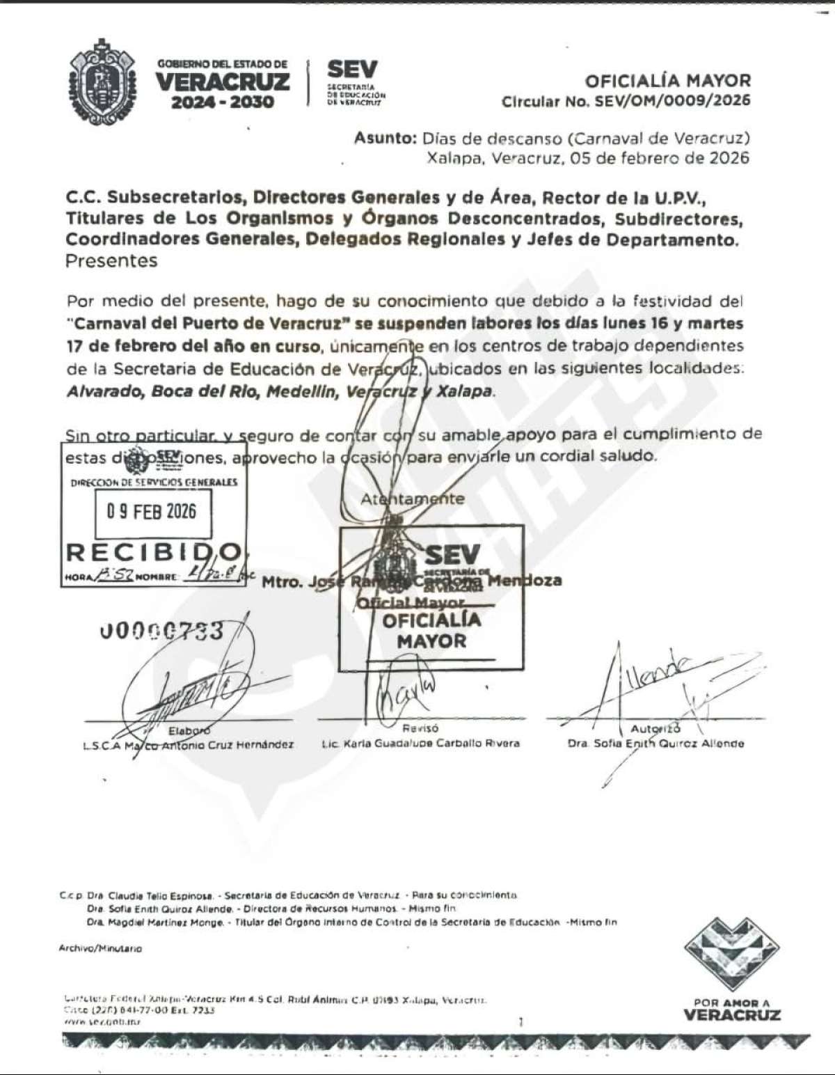 Por el Carnaval de Veracruz, la SEV suspenderá actividades escolares los días 16 y 17 de febrero