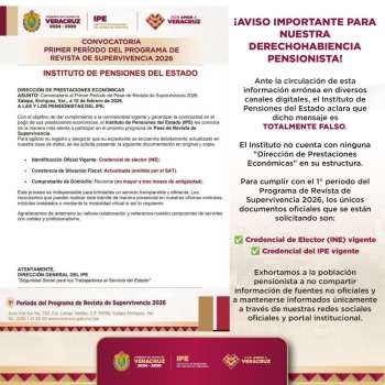 Desmiente IPE información falsa que circula en canales digitales, no se tiene ninguna Dirección de Prestaciones Económicas