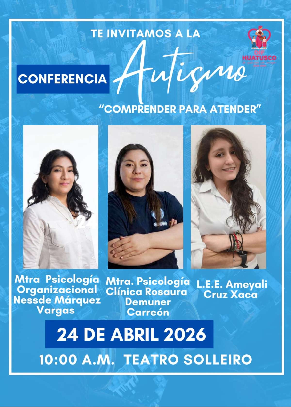 DIF Huatusco, invita a importante conferencia sobre autismo