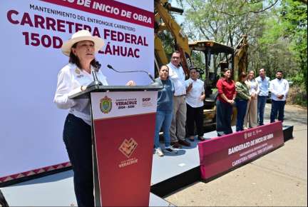 Quien hable mal de Veracruz no tiene cabida, advierte Gobernadora al iniciar obra en Cuitláhuac   