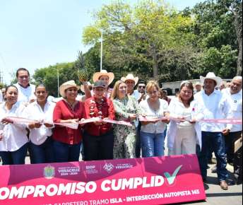 Compromiso cumplido: Rocío Nahle entrega primer tramo de Isla–Santiago Tuxtla