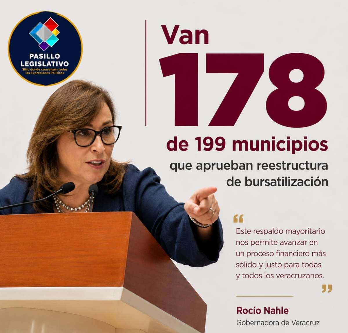 Van 178 de 199 municipios que se aprueban reestructura de bursatilización