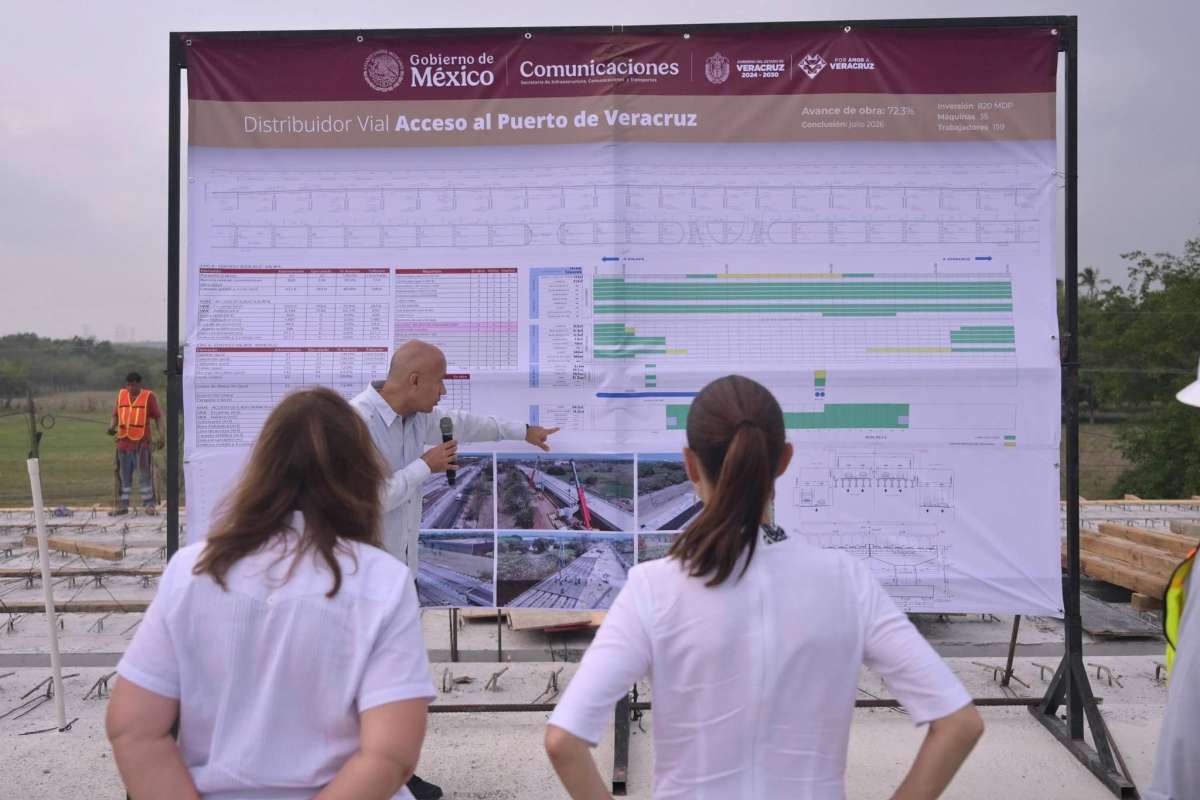 Avance del 72.3% y conclusión en julio para el Distribuidor vial de Veracruz