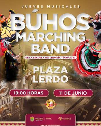 Búhos Marching Band se presentará el próximo jueves en la Plaza Lerdo   