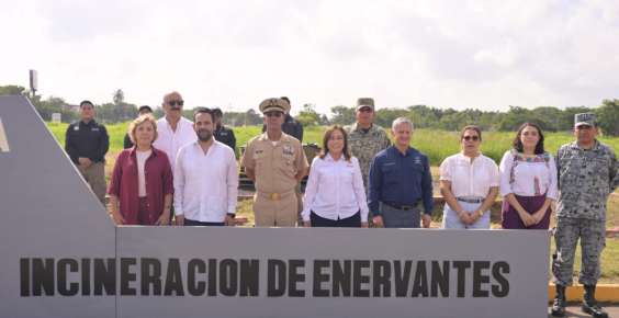 Encabeza Gobernadora destrucción de casi 800 kilos de drogas aseguradas en Veracruz