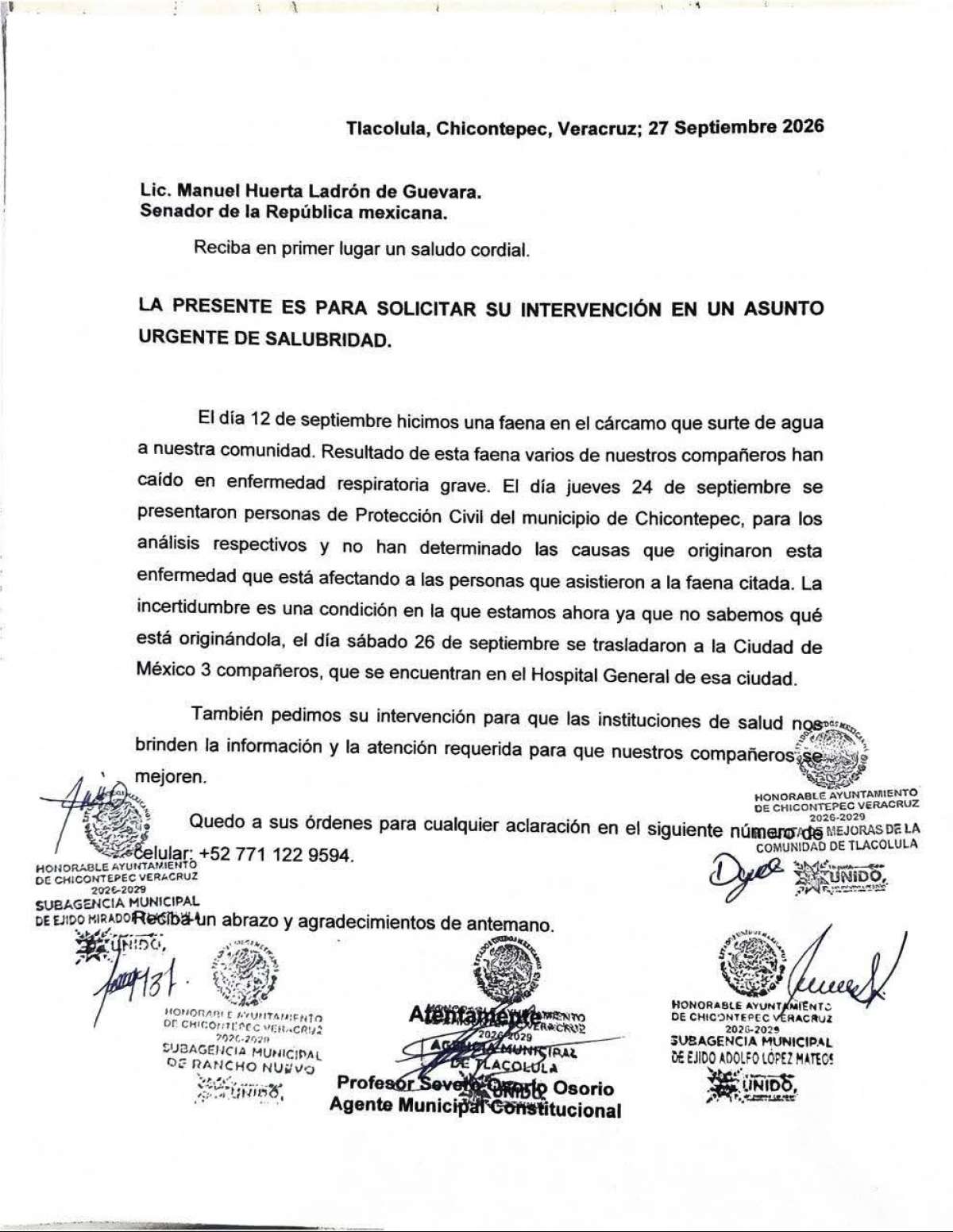 Pobladores de Tlacolula piden intervención de Rocío Nahle ante aumento de personas enfermas por vías respiratorias tras faena en cárcamo de agua.