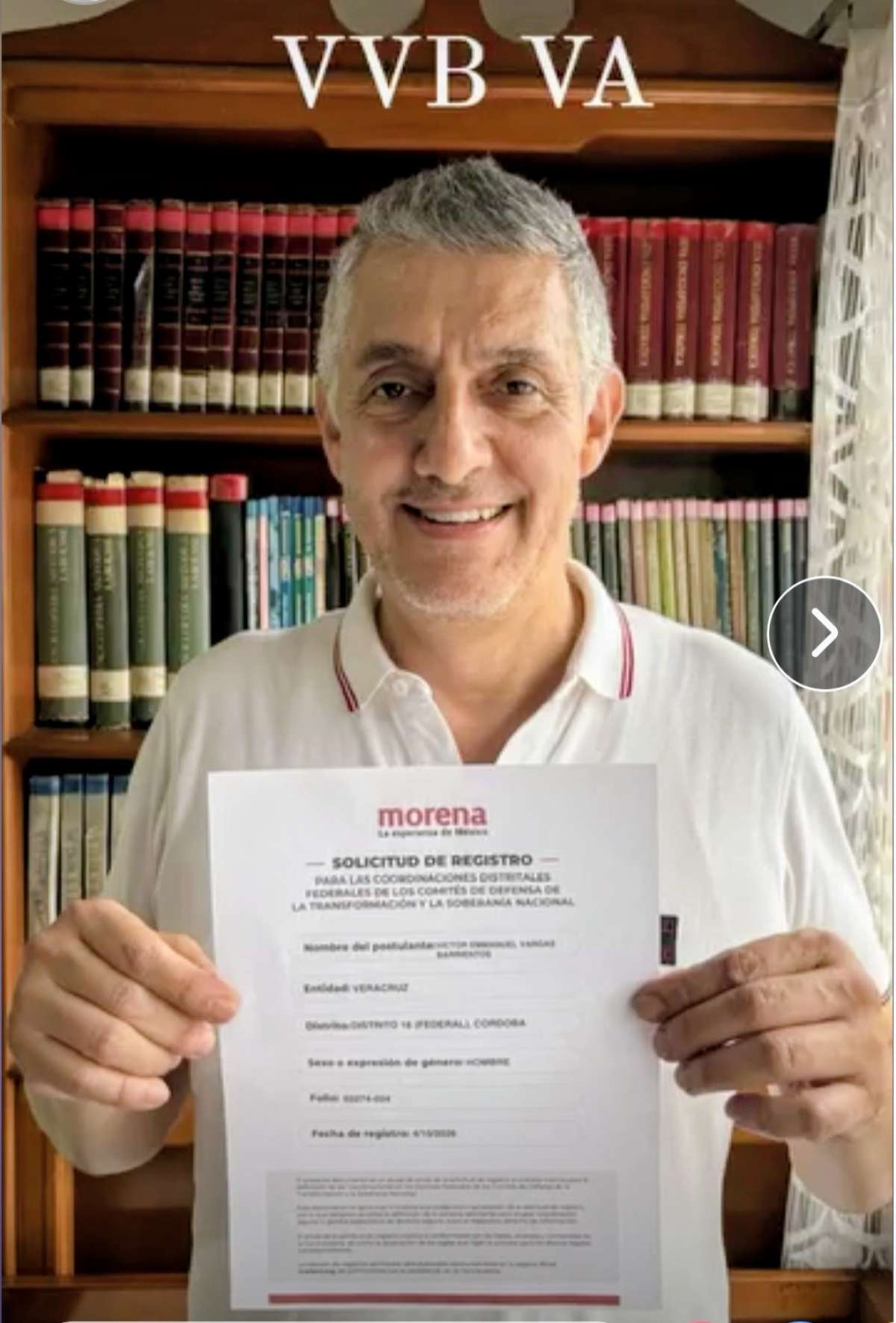 Se registró Víctor Vargas al proceso interno de Morena por la Coordinación Distrital Federal del Distrito 16