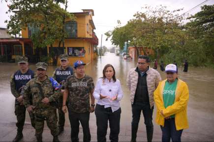 Llama Rocío Nahle a familias de Coatzacoalcos y Nanchital a resguardarse en refugios temporales   