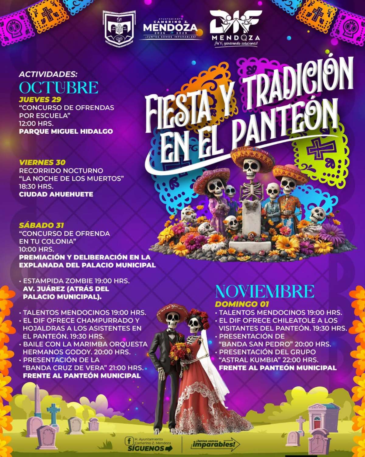 Invitan a disfrutar de “Fiesta y tradición en el panteón” en Camerino Z. Mendoza